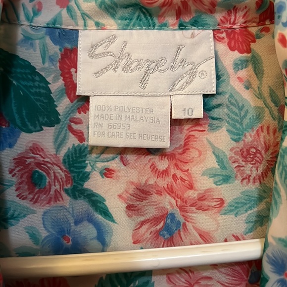 Unisex vintage floral blouse sz10 - Picture 3 of 6